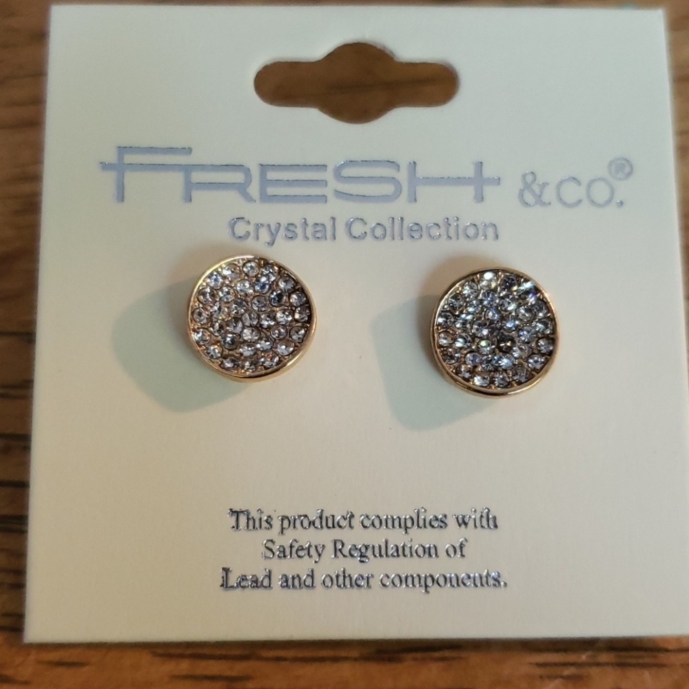 Gold crystal earrings
